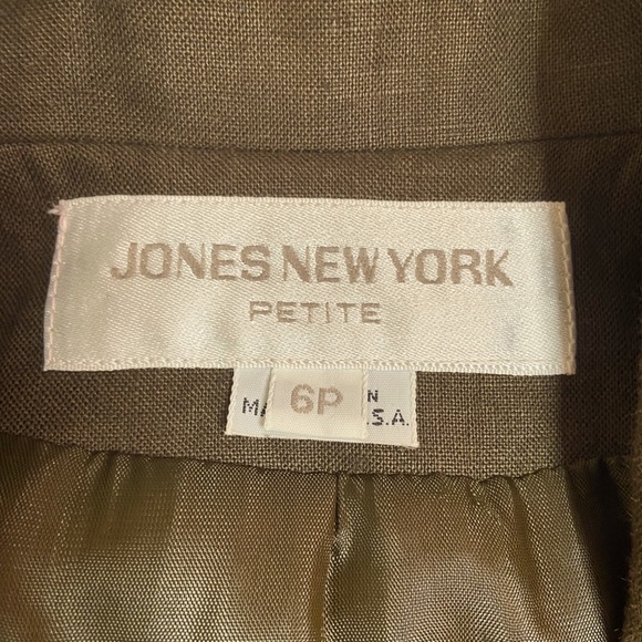 Olive Green Linen Blazer - Picture 4 of 6